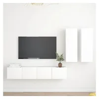 VidaXL 4-tlg. TV-Schrank-Set Weiß Holzwerkstoff