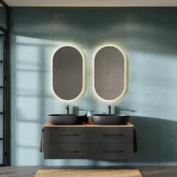Planetmöbel Waschtischunterschrank LUX 140 cm Gold Eiche / Anthrazit