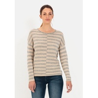 CAMEL ACTIVE Strickpullover mit Streifenmuster in Grau-Beige | Gr.: