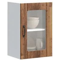VidaXL Küchen-Hängeschrank mit Glastür Lucca Altholz-Optik Vidaxl