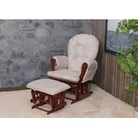 Mendler Relaxsessel HWC-C76, Schaukelstuhl Schwingstuhl mit Hocker Stoff Chenille