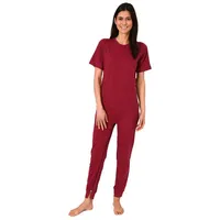 NORMANN CARE Damen Pflegeoverall Kurzarm Pyjama mit Langen Bein