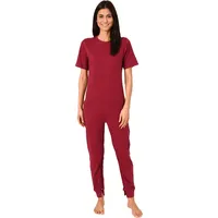 NORMANN CARE Damen Pflegeoverall kurzarm Schlafanzug mit langen Bein