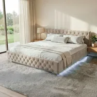 Juskys Nizza 180 x 200 cm mit Matratze beige