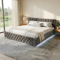 Juskys Nizza 180 x 200 cm mit Matratze grau