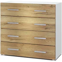 Vladon Kommode Pavos V1 (Kommode, mit 4 Schubladen), Weiß