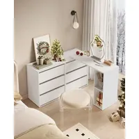 Songmics home Kommode, Schrank, Schminktisch mit Regal, Toolless-Technologie -