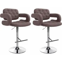 CLP 2er Set Barhocker Dublin Stoff braun