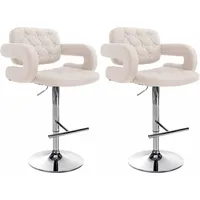 CLP 2er Set Barhocker Dublin Stoff beige