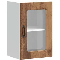 VidaXL Küchen-Hängeschrank mit Glastür Altholz-Optik Holzwerkstoff