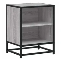 VidaXL Nachttisch Grau Sonoma 40x31x50 cm Holzwerkstoff und Metall