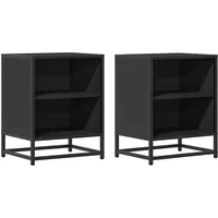 VidaXL Nachttische 2 Stk. Schwarz 40x31x50 cm Holzwerkstoff und