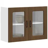 VidaXL Küchen-Hängeschrank mit Glastür Kalmar Braun Eichen-Optik