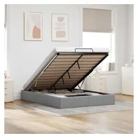 VidaXL Ottoman-Bett ohne Matratze Hellgrau 140x200 cm Stoff
