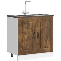 VidaXL Spülenunterschrank Kalmar Räuchereiche 80x46x81,5 cm