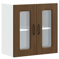 VidaXL Küchen-Hängeschrank mit Glastür Kalmar Braun Eichen-Optik