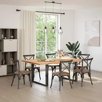 VidaXL Esstisch Hellbraun 200x120x74 cm Massivholz Eiche Rechteckig -