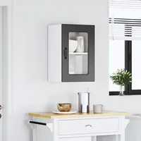 VidaXL Küchen-Hängeschrank mit Glastür Kalmar Schwarz Holzwerkstoff