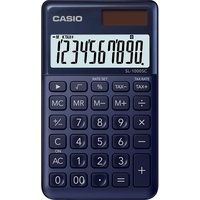 Casio Taschenrechner SL-1000SC, 10-stellig, stylische Farben, Steuerberechnung, Aluminiumfront, Solar-/Batteriebetrieb,