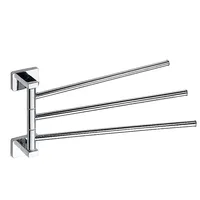 Brillantbad BIKI Handtuchhalter 3 Haken schwenkbar Chrom poliert 42x175x350