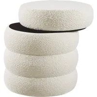 Tectake tectake® Sitzhocker mit Stauraum, rund, gepolstert, weicher, pflegeleichter