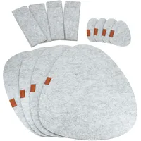 Mambocat 12tlg Alois Tisch-Set hellgrau aus Filz für 4