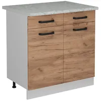 Vicco Küchenunterschrank R-Line, Goldkraft 80 cm AP Marmor