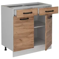 Vicco Küchenunterschrank R-Line Goldkraft Eiche 80 cm ohne Arbeitsplatte