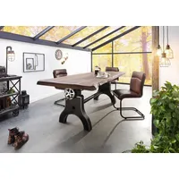 Massivmoebel24 Esstisch Mango 240x100x80-101 höhenverstellbar natur geölt Manchester #104