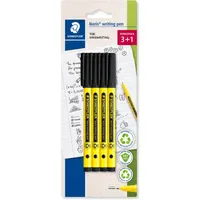 Staedtler Noris® writing pen 307, 4 x Fineliner, blau,
