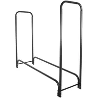 BC-ELEC Holzspeicher aus schwarzem Stahl 150x36x120CM, Brennholzregal, Blocklager