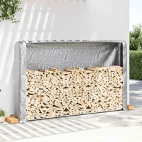 VidaXL Brennholzregal mit Regenschutz 250x25x150 cm Verzinkter Stahl