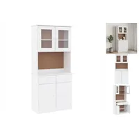 VidaXL Highboard ALTA Weiß 77x35x165 cm Massivholz Kiefer