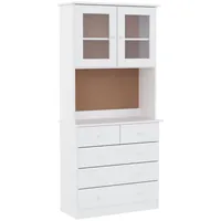 VidaXL Highboard ALTA Weiß 77x35x165 cm Massivholz Kiefer