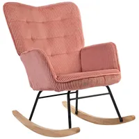Homcom Schaukelstuhl, Schaukelsessel mit Kordoptik, Armlehne, Gepolsterter Sessel Schaukelstühle