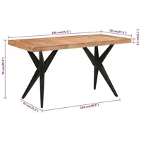 VidaXL Esstisch 140 x 76 x 70 cm schwarz