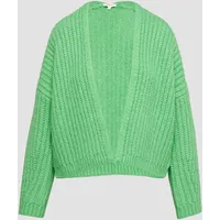 S.Oliver Strickjacke mit weiten Ärmeln im Relaxed Fit limettengrün