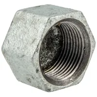 Gebo Gewindefitting Temperguss-Gewindefitting verzinkt Kappe Sechskant, 1 Zoll grau