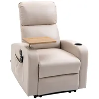 Homcom Elektrisch, Beige Metall, 93x105x77 cm, Wohnzimmer, Sessel, Relaxsessel