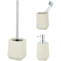 Schöner Wohnen Badaccessoire-Set Adine beige, Edelstahl, Keramik, SCHÖNER WOHNEN-KOLLEKTION,