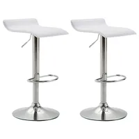 CLP 2er Set Barhocker Dyn V2 Kunstleder weiß/chrom