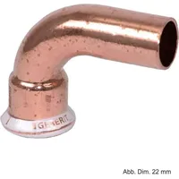Geberit Mapress Kupfer Bogen mit Einschubende 90 Grad, Außendurchmesser