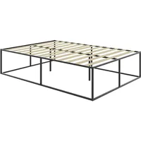 Tectake tectake® Bett, Schwarz, Metall, Schlafzimmer, Betten, Metallbetten