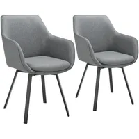 Tectake Armlehnstuhl Alicon gepolstert 360° drehbar, pulverbeschichtete Stahlbeine, 57