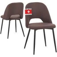 Albatros Esszimmerstühle mit Stoff-Bezug 2er Set Silvi, Braun Stilvolles