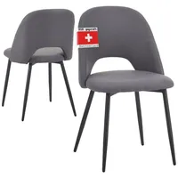 Albatros Esszimmerstuhl SILVI Stoff 2er Set Grau