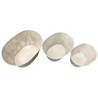 Hti-Living Pflanzgefäße 3er Set Metall Antikweiß