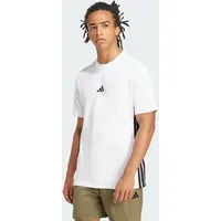 Adidas Essentials 3-Streifen Single Jersey Kurzarm-T-Shirt White / Black