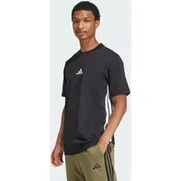 Adidas Essentials 3-Streifen Single Jersey Kurzarm-T-Shirt Black / White