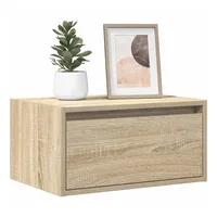 VidaXL Wand-Nachttisch mit LED-Leuchten Sonoma-Eiche